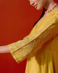 Mustard Embroidered Anarkali Set