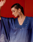 Blue Ombre Mirror Embroidered Kaftan Set