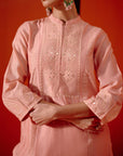 Pink Silk Chanderi Embroidered Kurta Set