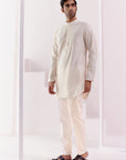 Ivory Embroidered Chanderi Kurta Set