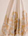 Ivory Silk Chanderi Hand-Painted Skirt and Cape Set