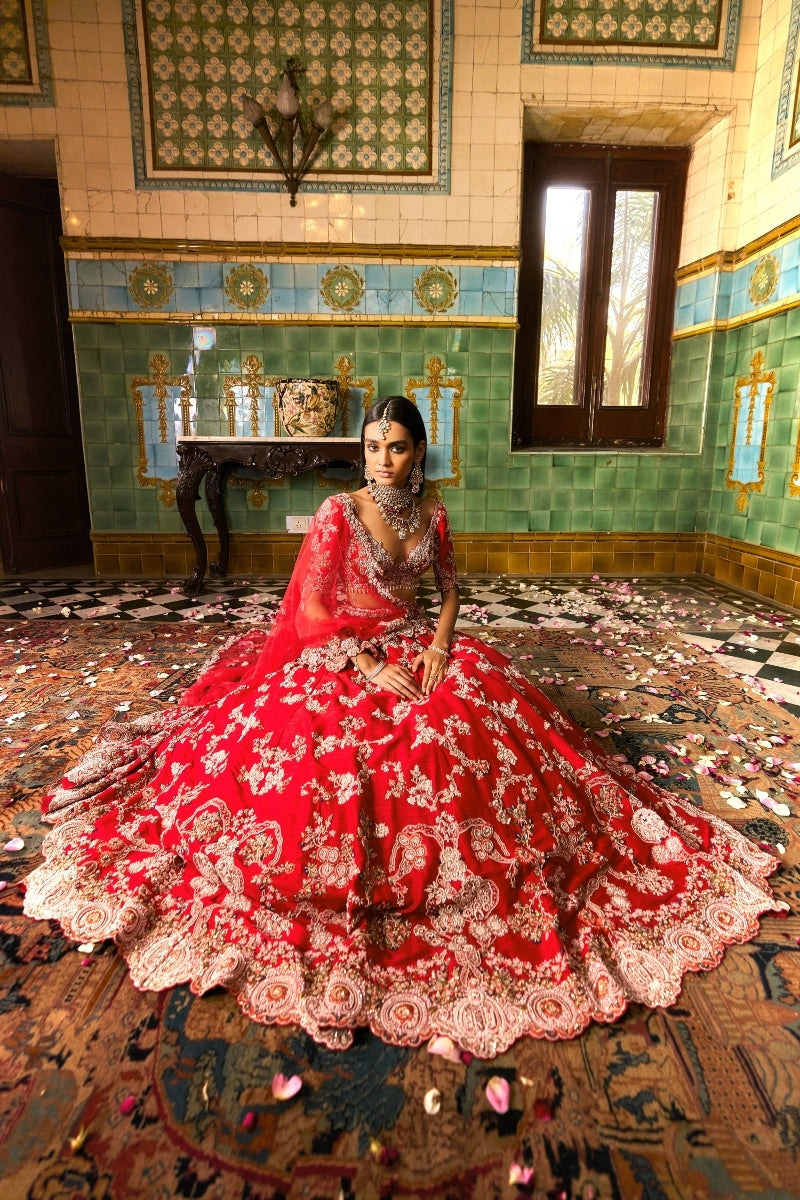 Charlotte Bridal Lehenga Set XS Red