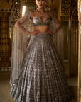 Charcoal Grey Sequin Lehenga Set