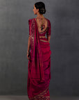 Pink And Red Shaded Matka Tussar Saree