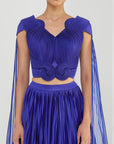 Structured Strata Pleated Top with Plisse Skirt