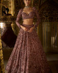 Plum Crystal Lehenga Set