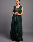 Gul Drape Skirt-Forest Green