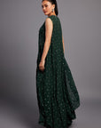 Gul Drape Skirt-Forest Green