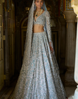 Ice Blue Tissue Lehenga Set