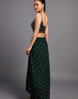 Gul Drape Skirt-Forest Green