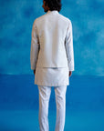 Ivory Silk Chanderi Kurta and Embroidered Bundi Set