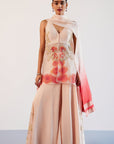 Blush Pink Silk Organza Hand-Painted Embroidered Sharara Set