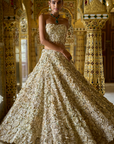 Vintage Ivory Three-Dimensional Lehenga Set