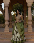 Marodi Work Leaf Print Lehenga Set - Ready to Ship