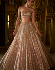 Rose Gold Sequin Lehenga Set