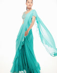 Honey Dew Ruffle Saree