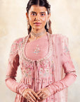 Old Rose Embroidered Angrakha Style Kurta Set