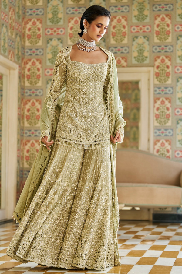 Sage Green Sharara Full