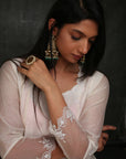 Pearl White Embroidered Kurta Set- Ready To Ship