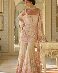 Nude Multi-Coloured Three-Dimensional Sharara Set Full