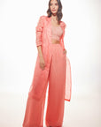 June Trench Jacket Set-Peach