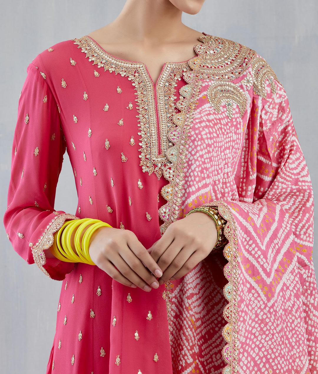 Pink Marori Work Sharara Set