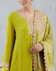 Green With Grey Sharara Set