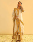 Asmira - Daisy Ivory Long Kurta with Palazzo & Dupatta