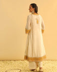 Asmira - Daisy Ivory Long Kurta with Palazzo & Dupatta