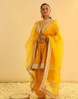 Amani - Mustard A-line  Kurta with Salwar & Dupatta