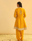 Amani - Mustard A-line  Kurta with Salwar & Dupatta