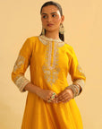 Amani - Mustard A-line  Kurta with Salwar & Dupatta