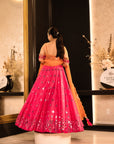 Pink and Orange Lehenga Set - Ready to Ship