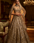 Gold Cut Work Lehenga Set