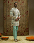 Teal Blue Embellished Kurta Set