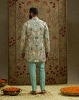 Teal Blue Embellished Kurta Set