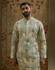 Teal Blue Embellished Kurta Set