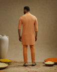 Orange Metal Embellished Lucknowi Kurta