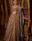 Mustard Tissue Lehenga Set