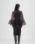 Metallic Corded Ruffle Cape