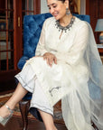 Ivory Embroidered Silk Chanderi Kurta Set