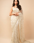 Ivory Three-dimensional saree 1