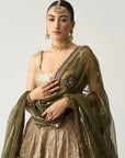 Hara Katputli Dupatta Chandi Lehenga Set