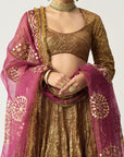 Ira Mehroon Lehenga Set