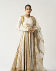 Aarohi Safed Lampi Anarkali Dupatta Set