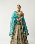 Ferhia Dupatta Ferozi Lehenga Set