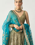 Ferhia Dupatta Ferozi Lehenga Set