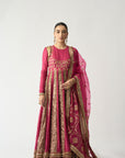 Aarohi Gulabi Lampi Anarkali Dupatta Set