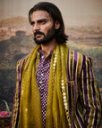 Varn-Harit Makhmal Sherwani Set