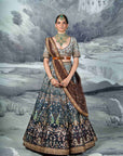 Green Printed And Embroidered Lehenga Set II